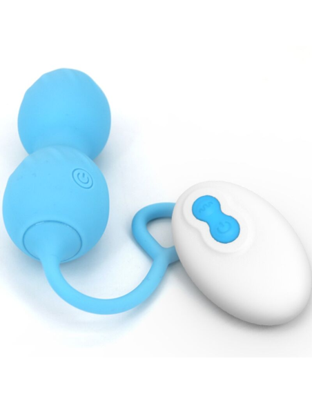 ARMONY - BLOSSOMS PESAS VAGINALES VIBRADOR CONTROL REMOTO 10 VIBRACIONES AZUL