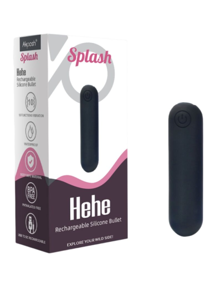 ARMONY - SPLASH HEHE BALA VIBRADORA SILICONA 10 VIBRACIONES 65 X 15 CM NEGRO