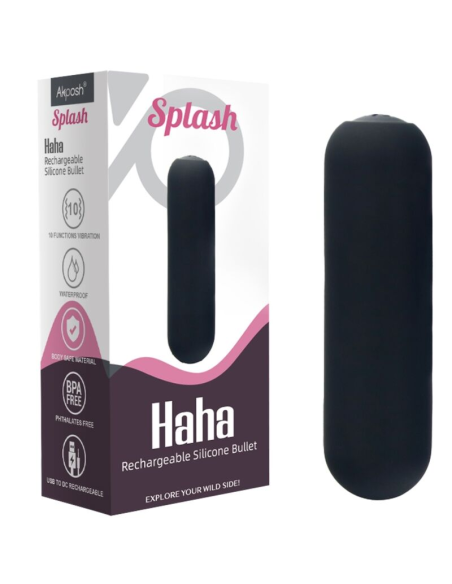 ARMONY - SPLASH HAHA BALA VIBRADORA SILICONA 10 VIBRACIONES 75 X 19 CM NEGRO