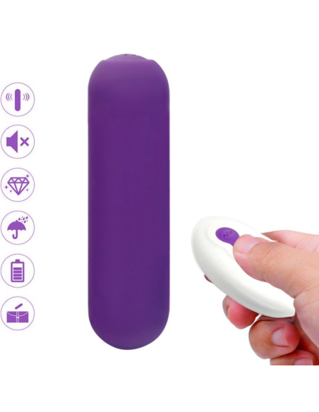 ARMONY - SPLASH JOIE BALA VIBRADORA SILICONA CONTROL REMOTO 10 VIBRACIONES 75 X 19 CM MORADO