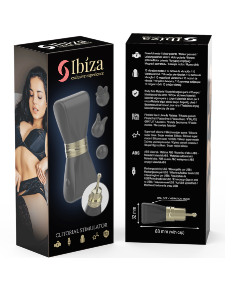 IBIZA - SET ESTIMULADOR CLITORIS LAZO CON 3 CABEZALES
