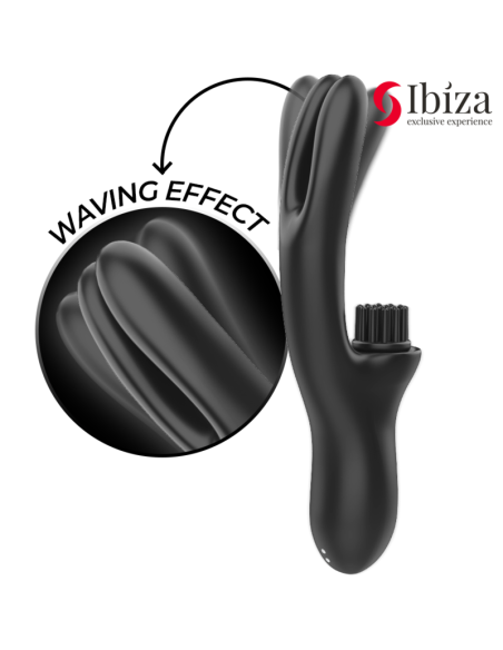 IBIZA - VIBRADOR HI-TECH RABITT BRUSHING MULTI CELDAS CLITORIALES Y DOBLE WAVE