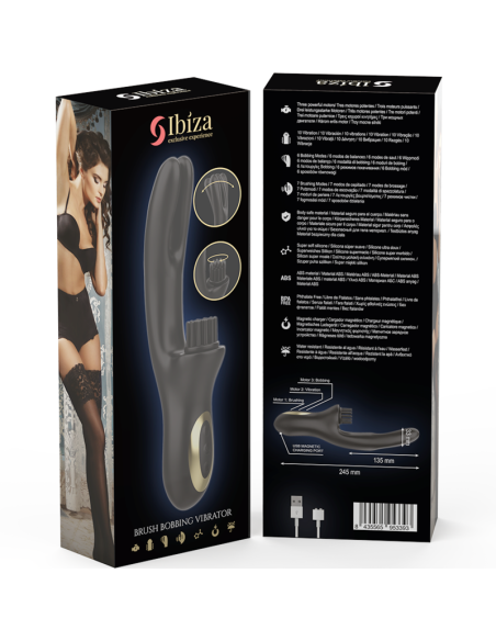 IBIZA - VIBRADOR HI-TECH RABITT BRUSHING MULTI CELDAS CLITORIALES Y DOBLE WAVE