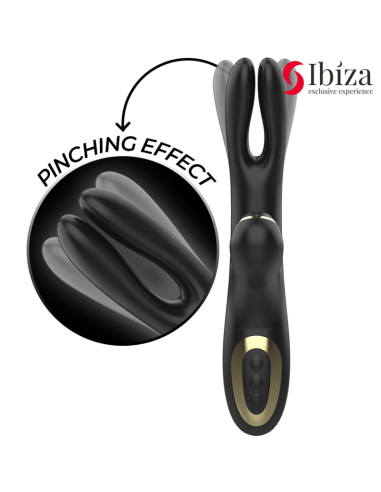 IBIZA - VIBRADOR HI-TECH RABITT SUCCIONADOR Y DOBLE DEAL NEGRO