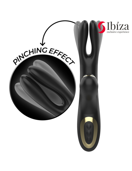 IBIZA - VIBRADOR HI-TECH RABITT SUCCIONADOR Y DOBLE DEAL NEGRO