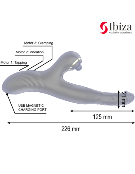 IBIZA - VIBRADOR HI-TECH RABITT CLITORIAL POTENTE Y DOBLE WAVE TWO DRAGONS