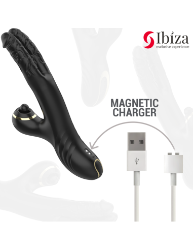 IBIZA - VIBRADOR HI-TECH RABITT CLITORIAL POTENTE Y DOBLE WAVE TWO DRAGONS