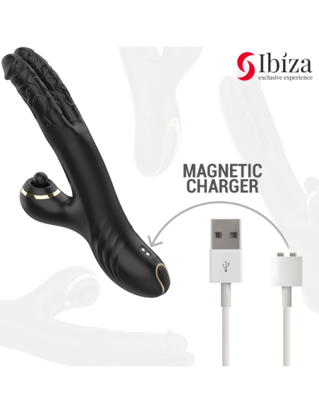 IBIZA - VIBRADOR HI-TECH RABITT CLITORIAL POTENTE Y DOBLE WAVE TWO DRAGONS