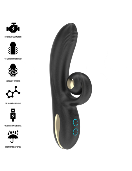IBIZA - VIBRADOR TWISTER CON ESTIMULADOR CURVE Y VIBRO-ROTACIÓN