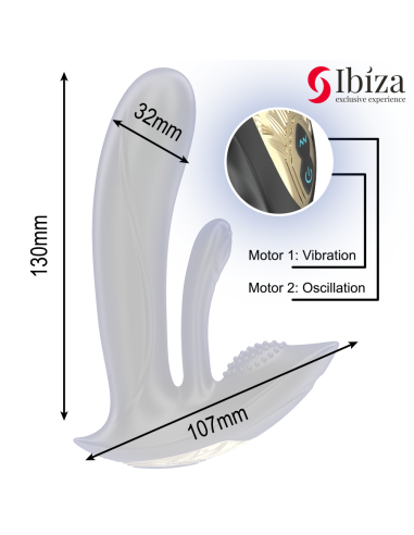 IBIZA - VIBRADOR WEARABLE CON ESTIMULACIÓN PUNTO-G Y CLÍTORIS CON CONTROL REMOTO