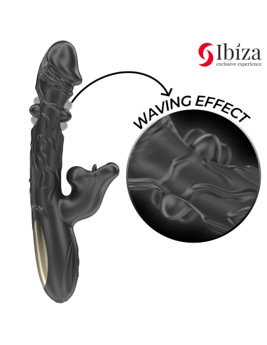 IBIZA - VIBRADOR Y ESTIMULADOR DE CLÍTORIS CON EFECTO BESOS Y ROTACIÓN