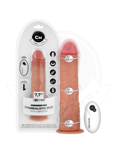 COCK MILLER - DILDO HIPERREALÍSTICO VIBRACIÓN CON CONTROL REMOTO 19,5 CM