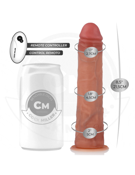 COCK MILLER - DILDO HIPERREALÍSTICO VIBRACIÓN CON CONTROL REMOTO 19,5 CM