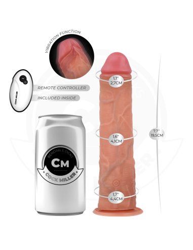 COCK MILLER - DILDO HIPERREALÍSTICO VIBRACIÓN CON CONTROL REMOTO 19,5 CM