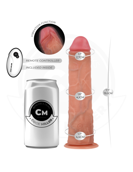 COCK MILLER - DILDO HIPERREALÍSTICO VIBRACIÓN CON CONTROL REMOTO 19,5 CM