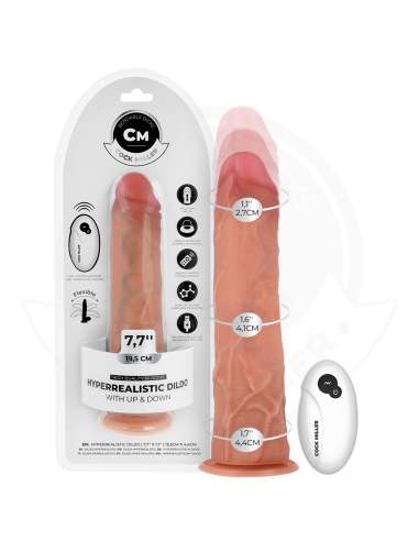 COCK MILLER - DILDO HIPERREALÍSTICO CON VENTOSA Y THRUSTING CON CONTROL REMOTO 19,5 CM