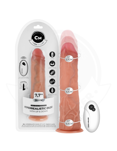 COCK MILLER - DILDO HIPERREALÍSTICO CON VENTOSA Y THRUSTING CON CONTROL REMOTO 19,5 CM