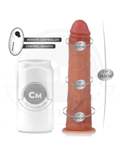 COCK MILLER - DILDO HIPERREALÍSTICO CON VENTOSA Y THRUSTING CON CONTROL REMOTO 19,5 CM