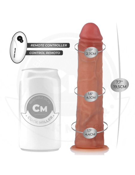 COCK MILLER - DILDO HIPERREALÍSTICO CON VENTOSA Y THRUSTING CON CONTROL REMOTO 19,5 CM