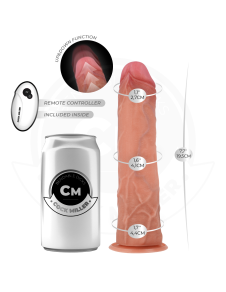 COCK MILLER - DILDO HIPERREALÍSTICO CON VENTOSA Y THRUSTING CON CONTROL REMOTO 19,5 CM
