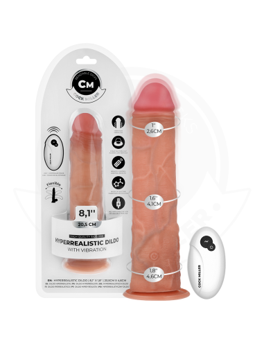 COCK MILLER - DILDO HIPERREALÍSTICO VIBRACIÓN CON CONTROL REMOTO 20,5 CM