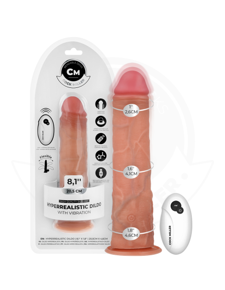 COCK MILLER - DILDO HIPERREALÍSTICO VIBRACIÓN CON CONTROL REMOTO 20,5 CM
