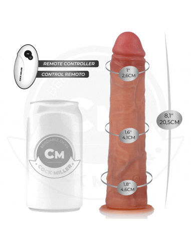 COCK MILLER - DILDO HIPERREALÍSTICO VIBRACIÓN CON CONTROL REMOTO 20,5 CM