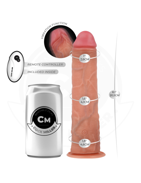 COCK MILLER - DILDO HIPERREALÍSTICO VIBRACIÓN CON CONTROL REMOTO 20,5 CM