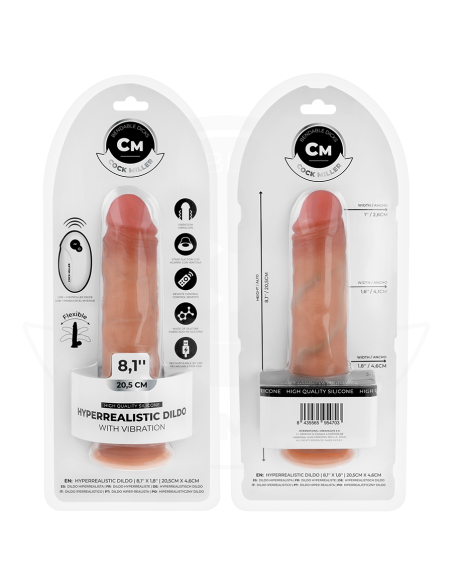 COCK MILLER - DILDO HIPERREALÍSTICO VIBRACIÓN CON CONTROL REMOTO 20,5 CM