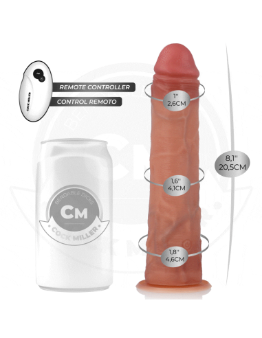 COCK MILLER - DILDO HIPERREALÍSTICO CON VENTOSA Y THRUSTING CON CONTROL REMOTO 20,5 CM