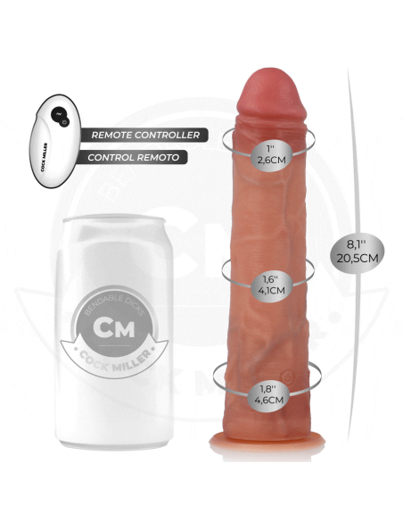 COCK MILLER - DILDO HIPERREALÍSTICO CON VENTOSA Y THRUSTING CON CONTROL REMOTO 20,5 CM