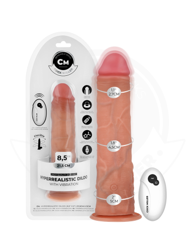 COCK MILLER - DILDO HIPERREALÍSTICO Y VIBRACIÓN CON CONTROL REMOTO 21,5 CM