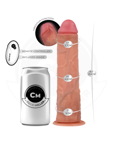 COCK MILLER - DILDO HIPERREALÍSTICO Y VIBRACIÓN CON CONTROL REMOTO 21,5 CM
