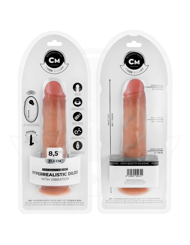 COCK MILLER - DILDO HIPERREALÍSTICO Y VIBRACIÓN CON CONTROL REMOTO 21,5 CM
