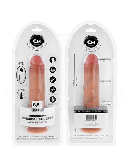 COCK MILLER - DILDO HIPERREALÍSTICO Y VIBRACIÓN CON CONTROL REMOTO 21,5 CM