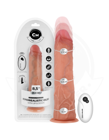COCK MILLER - DILDO HIPERREALÍSTICO CON VENTOSA Y THRUSTING CON CONTROL REMOTO 21,5 CM