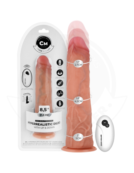 COCK MILLER - DILDO HIPERREALÍSTICO CON VENTOSA Y THRUSTING CON CONTROL REMOTO 21,5 CM