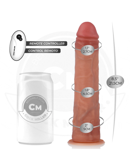 COCK MILLER - DILDO HIPERREALÍSTICO CON VENTOSA Y THRUSTING CON CONTROL REMOTO 21,5 CM