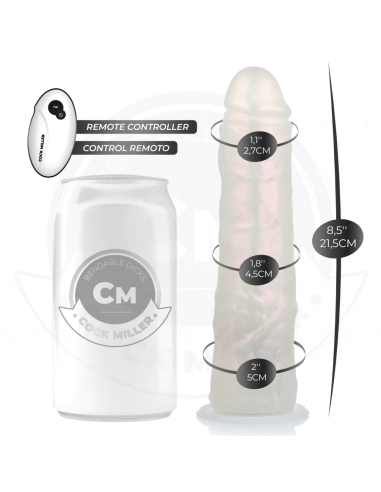 COCK MILLER - DILDO SILICONA 19,5 CM , LUCES Y VIBRACIÓN CON CONTROL REMOTO