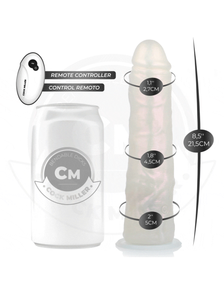 COCK MILLER - DILDO SILICONA 19,5 CM , LUCES Y VIBRACIÓN CON CONTROL REMOTO