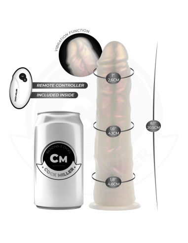 COCK MILLER - DILDO SILICONA 20,5 CM , LUCES Y VIBRACIÓN CON CONTROL REMOTO