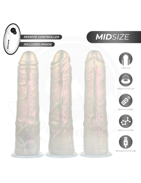COCK MILLER - DILDO SILICONA 20,5 CM , LUCES Y VIBRACIÓN CON CONTROL REMOTO