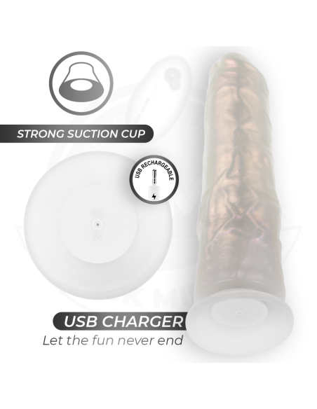 COCK MILLER - DILDO SILICONA 20,5 CM , LUCES Y VIBRACIÓN CON CONTROL REMOTO