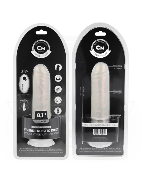 COCK MILLER - DILDO SILICONA 20,5 CM , LUCES Y VIBRACIÓN CON CONTROL REMOTO