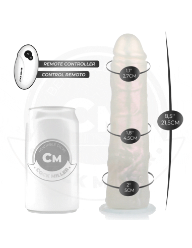 COCK MILLER - DILDO SILICONA 21,5 CM , LUCES Y VIBRACIÓN CON CONTROL REMOTO