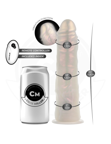 COCK MILLER - DILDO SILICONA 21,5 CM , LUCES Y VIBRACIÓN CON CONTROL REMOTO