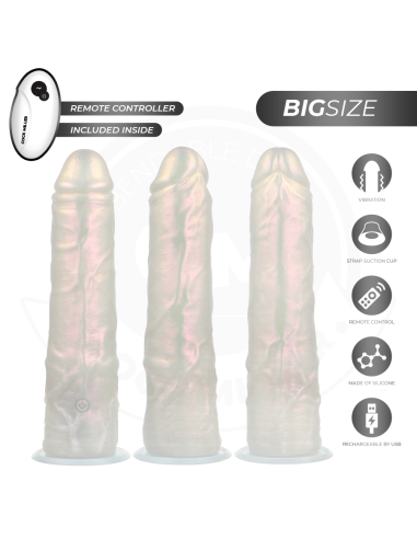 COCK MILLER - DILDO SILICONA 21,5 CM , LUCES Y VIBRACIÓN CON CONTROL REMOTO