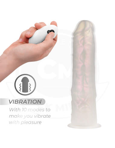 COCK MILLER - DILDO SILICONA 21,5 CM , LUCES Y VIBRACIÓN CON CONTROL REMOTO