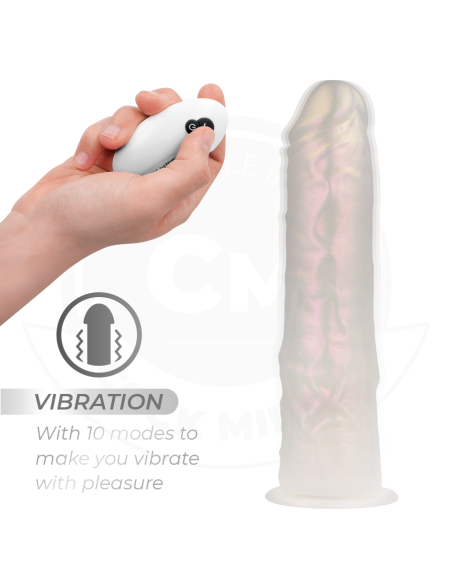 COCK MILLER - DILDO SILICONA 21,5 CM , LUCES Y VIBRACIÓN CON CONTROL REMOTO