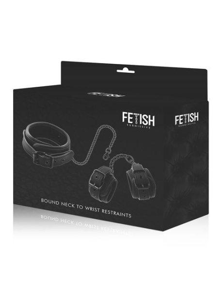 FETISH SUBMISSIVE - Collar y Esposas de Cuero Vegano | SexPlace.MX